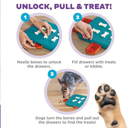 Outward Hound by Nina Ottosson Dog Casino Treat Puzzle Enrichment Toy, Level 3 Advanced, Turquoise - color: Dog Casino (Blue, Orange)