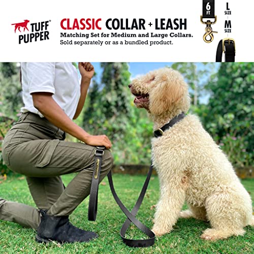 Tuff Pupper Classic Heavy Duty Dog Collar | 10x Stronger Than Leather | 100% Waterproof & Odor Proof Dog Collar | Tough Rust-Proof All Metal Hardware - color: Epic Black
