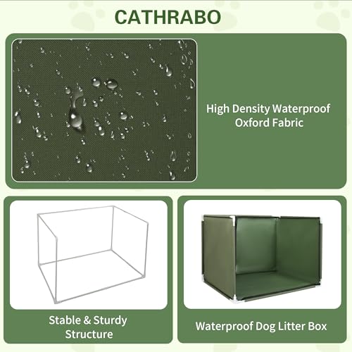Dog Pee Pad Holder with High Walls,Waterproof Puppy Litter Box,Foldable Indoor Dog Potty,No Spill Pet Toilet for Small/Medium Puppy, Easy Clean,Army Green (24"x17.7"x17.7") - size: 24"x17.7"x17.7"