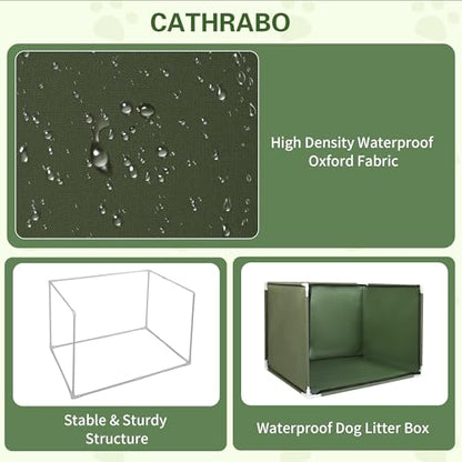 Dog Pee Pad Holder with High Walls,Waterproof Puppy Litter Box,Foldable Indoor Dog Potty,No Spill Pet Toilet for Small/Medium Puppy, Easy Clean,Army Green (24"x17.7"x17.7") - size: 24"x17.7"x17.7"