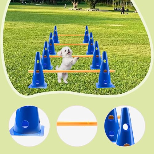 Dog Agility Hurdle Cone Set Soccer Agility Pole Professional Field Warning Rod