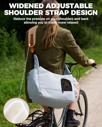 Lightweight Pet Sling Carrier for Small Dogs up to 7 lb, Grey | Stylish, Versatile, Soft Dog Sling Carrier with Safety Buckle and Breathable Anti-Scratch Mesh for Travel
