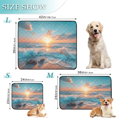 Qilmy Sea Pet Mat, Waterproof Reusable Dog Training Pad Anti-Slip Pet Creat Pad for Small Medium Large Dogs and Cats - size: Smallx3