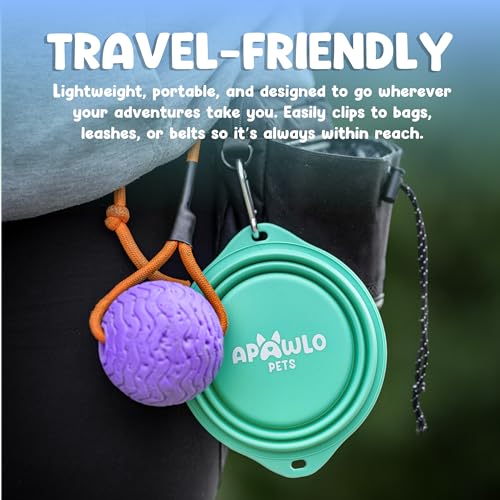 Collapsible Dog Bowl - 800ml/27 oz Portable Silicone Travel Water Bowl for Dogs with Carabiner | Foldable, Dishwasher Safe | Hiking, Camping Dog Essentials & Outdoor Pet Feeding - Green - color: Green