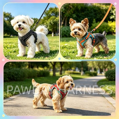 No-Pull Dog Harness with Dog Leash Breathable Mesh Adjustable Soft Padded Pet Vest Reflective for Small/Medium/Large Dogs Walking, Training - color: Red, size: L