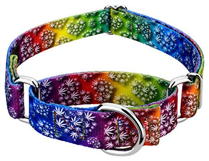 Country Brook Petz - Groovy Ganja Martingale Dog Collar Limited Edition - Groovy Collection Featuring Far Out Designs (1/2 Inch, 2XS) - color: Groovy Ganja, size: 2XS (Pack of 1)