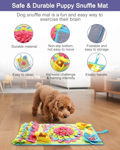 Snuffle Mat for Dogs -30.7 * 18.9inch Pet Treats Feeding Mat, Interactive Dog Puzzle Toy for Boredom, Dog Feeding Mats for Slow Feed, Relieve Anxiety, Encourages Natural Foraging Skills - size: 30.7*18.9in