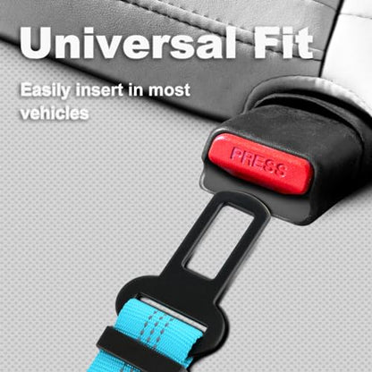 Plutus Pet Dog Seat Belt for Car, Adjustable Dog Car Harness with Carabiner Clip, Reflective Safety Dog Seatbelt Leash with Elastic Bungee, Cyan - color: Cyan