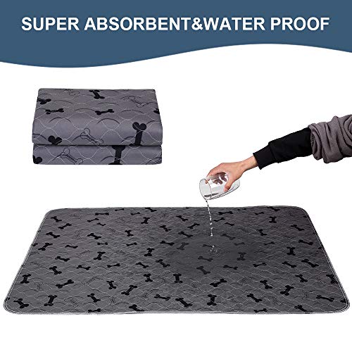 Washable Dog Pee Pads with Free Grooming Gloves,Non Slip Dog Mats with Great Urine Absorption,Reusable Puppy Pee Pads for Whelping,Potty,Training,Playpen - size: 24x36 Inch (Pack of 4)