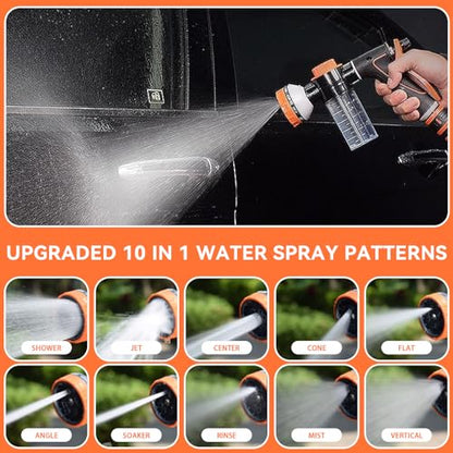 Dog Shower Attachment with Soap Dispenser, Upgraded Dog Wash Hose Attachment for Pet Bathing, High Pressure Foam Sprayer with 10 Spray Modes and Grooming Brush
