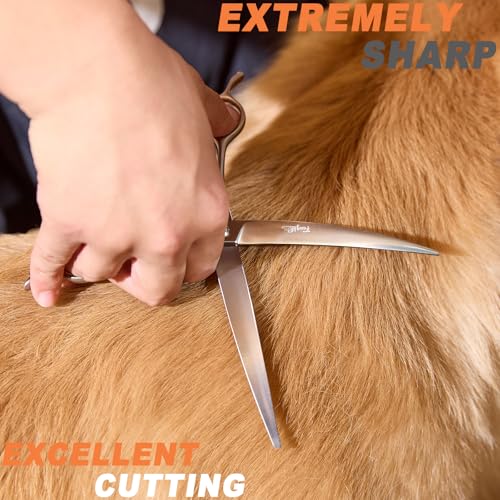 High-end Professional Dog Grooming Curved Scissors Pet Curved Shears 7.5 Inches Extremely Very Sharp Made Of Stainless Steel Alloy By Hand For Dog Cat Groomer - style: 7.5inch Curved Shears