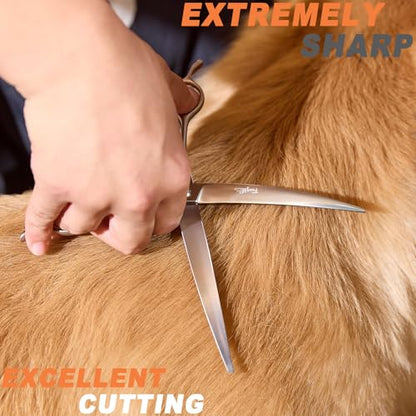 High-end Professional Dog Grooming Curved Scissors Pet Curved Shears 7.5 Inches Extremely Very Sharp Made Of Stainless Steel Alloy By Hand For Dog Cat Groomer - style: 7.5inch Curved Shears