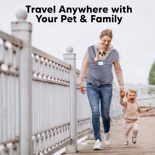 Sling Carrier for Small Dogs and Cats, Cat Carrier Pouch, Puppy Sling, Dog Chest Wrap, Cat Wraps, Comfortable, Weight-Distributing Pet Sling, Travel and Daily Use (Black)- Olsalv (Pink) - color: Pink