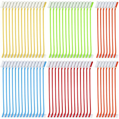 Honeydak Dog Toothbrush Bulk Dual Headed Dental Brushes Dogs Tooth Brushing Kit Long Handle Pet Tooth Brush for Puppy Large Small Cats and Most Pets Teeth Cleaning Dental Supplies(70 Pcs,Multicolor) - color: Multicolor