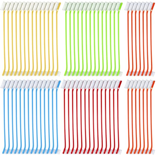 Honeydak Dog Toothbrush Bulk Dual Headed Dental Brushes Dogs Tooth Brushing Kit Long Handle Pet Tooth Brush for Puppy Large Small Cats and Most Pets Teeth Cleaning Dental Supplies(70 Pcs,Multicolor) - color: Multicolor