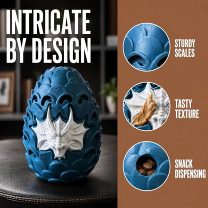 Dragon Egg Dog Chew Toys for Aggressive Chewers - Toughest Indestructible Dog Toys for Aggressive Heavy Chewers Lifetime Replacement, Tough Dogs Toys for Medium Large Bully Breed - color: Large 5.3IN Blue