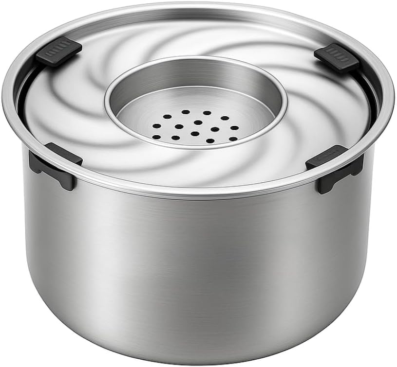 Large Stainless Steel Slow Feeder Dog Bowl with Lid – 198oz/5.6L No Spill Water Dispenser – Slobber Stopper for Healthy Slow Drinking – Non-Slip Pet Bowl for Travel, Kennels and Crates - size: 198 oz (5.6 L)
