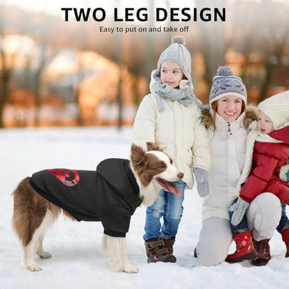 SCENEREAL Valentine Dog Hoodie Sweaters with Leash Hole, Warm & Soft Fleece Dog Sweater & Sweatshirt for Small Medium Large Dogs, Pets Clothes Cold Weather Costume, Heart Print M - color: Black (Heart Print), size: Medium