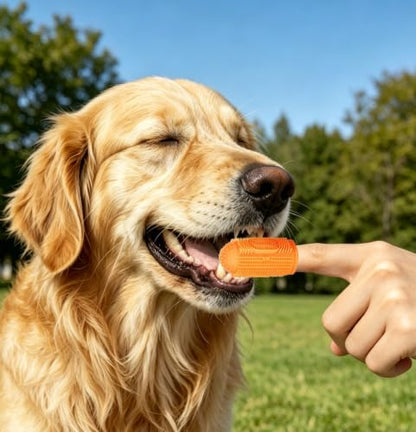 Toothbrush Set for Medium/Large Pet (6 Packs), Finger-Sleeve Toothbrush, Canine Cleaning & Oral Care, Pet Finger Brush, Suitable for Cats and Dogs