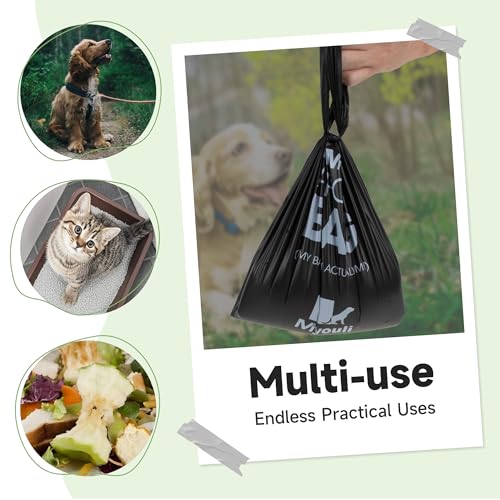 300 Counts Extra Thick Black Pet Poop Waste Bags With Handles for Dogs Ocean Wind-Scented - style: 300 Counts-Ocean Wind-Scented