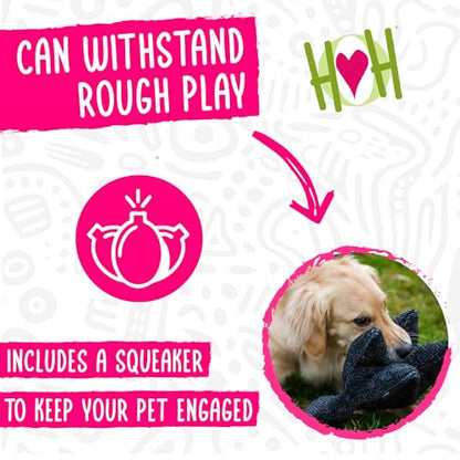 HuggleHounds Plush Dog Toy - Fuzzy Dog Toys, Soft Plush, for Small and Large Breeds with Squeaker - Lester Lamb, Large - size: Large, style: Lester Lamb