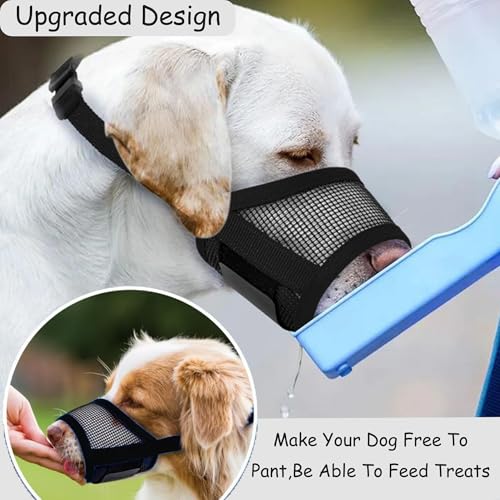 Dog Muzzle,Soft Air Mesh Muzzle for Medium Large Dogs to Prevent Biting Barking Chewing, Breathable Mouth Guard Adjustable Loop Strap Pets Muzzle for Training(Black,M)