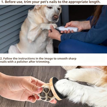 Pawsmooth Silent Dog Nail File, Dog Nail File with 6PCS Replaceable Filing Disc, Dogs Self Nails Files Board, Gentle Pet Nail Care Tool for Dogs and Cat