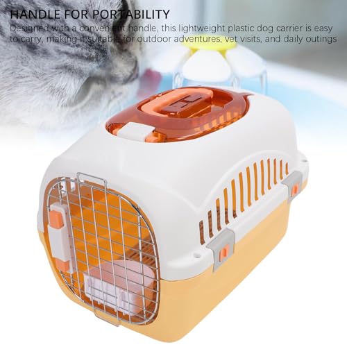 Focket Pet Carrier, 2 Door Top Load Hard Sided Dogs, Cats Pet Travel Carrier with 2 Door Top and Front Door Access, Dog Crate for Pets Kennel Air and Travel (Yellow)