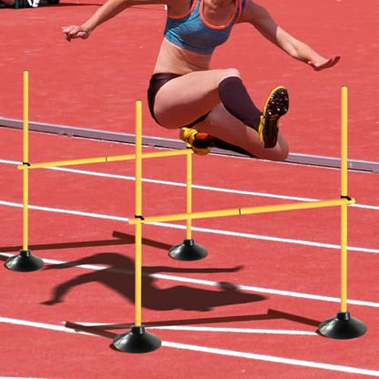 TNZMART 4.9 FT Agility Poles Adjustable Hurdles for Soccer Football Speed Training Equipment Track and Field - style: 6 groups