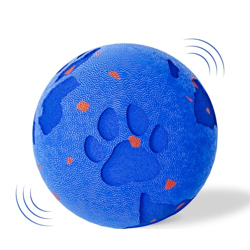 Smart Interactive Dog Toy Ball, Automatic Moving Rolling & Bouncing, Motion Activated E-TPU Dog Ball, Waterproof Chew Resistant for Medium & Large Dogs (Blue) - color: Blue