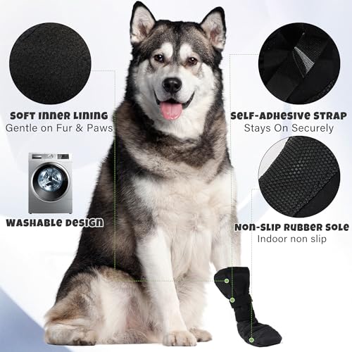Snugrance Dog Paw Wound Recovery Boot, Lick-Proof Protection, Non-Slip Pet Shoe with Self-Adhesive Strap, Soft Protector for Medium to Large Dogs (XL) - size: XL
