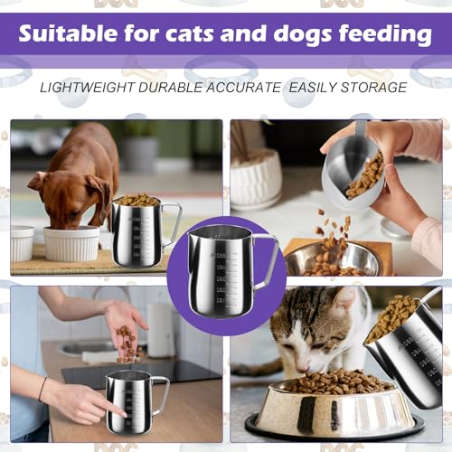 2.5 Cup Dog Food Scoop Stainless Steel Dog Food Measuring Cups Pet Food Scoop with Precision Scale Measurements for Dogs,Cats or Bird Foods, Injection Molded and Dishwasher Safe (2.5 CUP) - size: 2.5 CUP