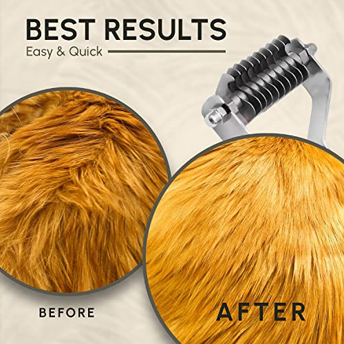 Flamia & Jabz Undercoat Rake for Dogs & Cats, Dematting Grooming Stripper Tool (10 Blades) - size: 10 Blades