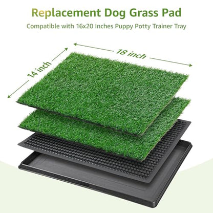 LOOBANI Dog Grass Pee Pads, Artificial Dog Grass Pads for Potty Tray, Fake Grass for Dogs to Pee On, Outdoor Indoor Pee Grass for Dog Potty(14*18 inch) - size: 14*18 inch