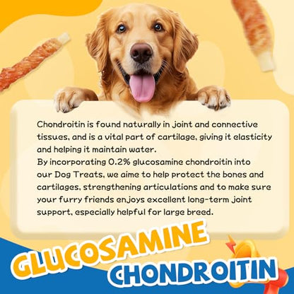 Gazeupon Dog Treats for Small Dogs, Soft Chicken Wrapped Cod Sticks, Rawhide Free Training Treats for Small Breeds, Healthy Chewy Snacks with Omega-3