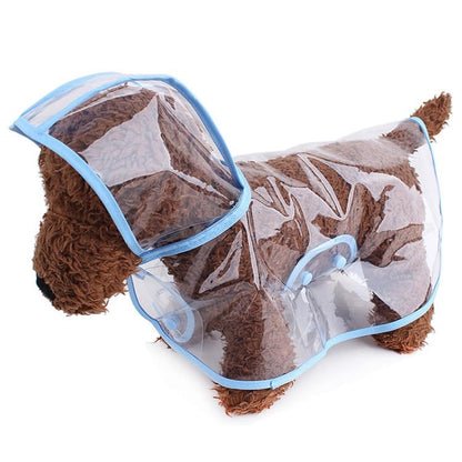 Clear Dog Poncho, Transparent PVC Cape Style Pet Rain Jacket with Hidden Leash Hole, Suitable for Most Dog Breeds(2-25lbs) (Transparent, s-3xl) (Blue, Medium) - color: blue, size: Medium