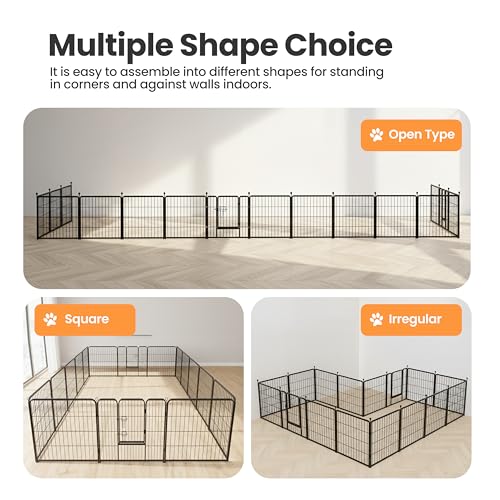 Simple Deluxe Dog Playpen Outdoor Indoor, 40 Inch 16 Panels Dog Fence for Small/Medium/Large Dogs Puppy, Perfect Dog Pen for Camping, Yard, RV, Garden Fence, Black - size: 40 Inch 16 Panels