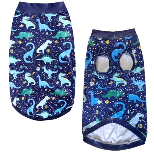 Dog Navy Sleeveless T Shirts with Universe Dinosaur Pattern Printed Soft Vest for Large Dogs (XL, Vest) - color: Navy, size: XL