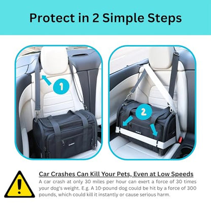 Crash-Tested Dog Carrier Airline Approved | 3-in-1 Lab-Tested Cat Car Seat, TSA Airline Approved Cat Carrier Soft, Expandable Dog Carriers for Small Dogs | 5-Star CPS Certified for Crash Protection. - size: 17.0"L x 11.0"W x 11.0"H