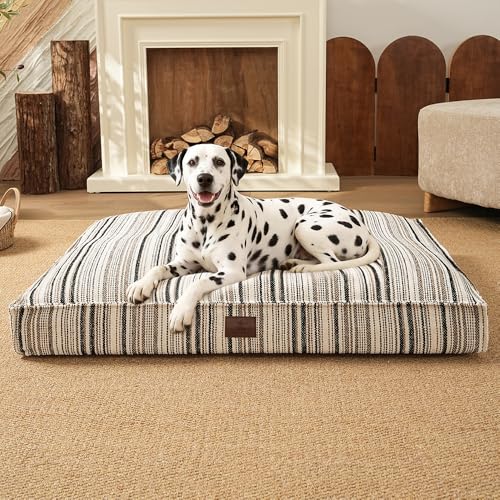 SOMAHE 4 Inch Orthopedic Dog Bed for Crate, 35 x 27 Inch, Black Chenille | Washable Removable Cover, Waterproof Inner Liner, Non-Slip Bottom, Orthopedic Dog Crate Mattress for Medium & Large Dogs - color: Black, size: 35"L x 27"W x 4"H Inches