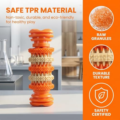 Dog chew Toys, Suitable for Teething Pets, Durable, and Good for Dental Cleaning. Interactive Dog Toys for Small, Medium, and Puppy chewers. - color: Bone