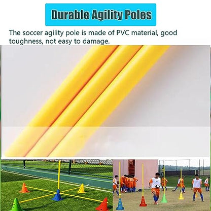 Agility Hurdle Cone 5pc Set, Detachable Slalom Training Agility Poles for Players Adult Children and Dog, Outdoor Sport Traning Equipment (Size : 1m/39.4in) - size: 1m/39.4in