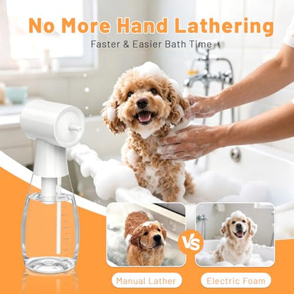 650ml Electric Dog Foam Sprayer for Small and Medium Pets | 650ml large capacity,electric foaming,rich dense foam,shampoo dispenser,for small and medium dogs and cats,easy pet bathing