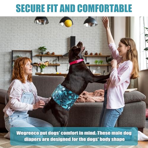 Wegreeco Washable Male Dog Diapers (Pack of 3) - Washable Male Dog Belly Wrap (Mustang, X-Small) - color: Mustang, size: X-Small (Pack of 3)