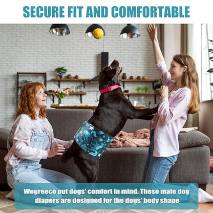 Wegreeco Washable Male Dog Diapers (Pack of 3) - Washable Male Dog Belly Wrap (Mustang, X-Small) - color: Mustang, size: X-Small (Pack of 3)