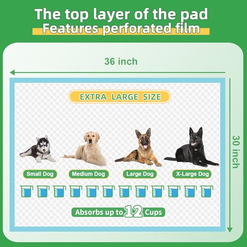 DEEP DEAR Dog Pads Extra Large 30"x36", 30-Count XXL Puppy Pads, Super Absorbent Pee Pads for Dogs, Disposable Bed Pads for Doggies, Puppies, Thicker X-Large Incontinence Pads for Dogs, Cats, Rabbits - size: Regular XXL: 30"x36"-30 Ct