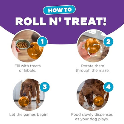 Outward Hound Orbee-Tuff Mazee Interactive Dog Puzzle Toy, Treat Dispensing Slow Feeder Ball, Orange, 4.7-Inch - color: Orange