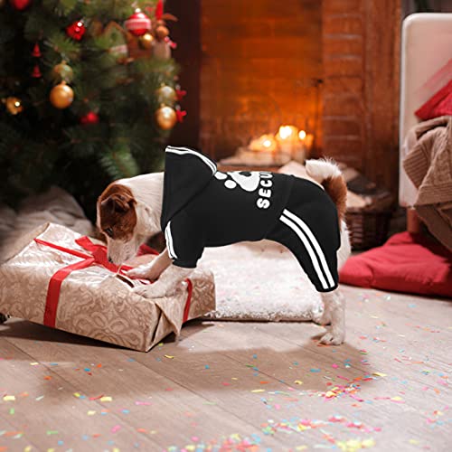 Dog Hoodie Security Clothes 4 Legs Jumpsuit Sweatshirt Hoodies Soft & Warm Dog Outfit Pullover Dog Winter Clothes Sweater for Small Medium Large Dogs Cats (Black, Medium) - color: Black, size: Medium