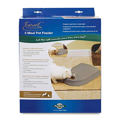 PetSafe Automatic Dog Feeder, 5 Meals, 40 oz Capacity, Plastic, for Dry Food, Multiple Pets (Pack of 2) - size: 5-Meal (Pack of 2)