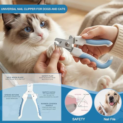 19PCS Dog Bath Kit & Dog Brush Kit for Dogs & Cats - Professional Pet Grooming Tools Set with Shedding Brush, Bath Scrubber, Dematting Comb & Storage Bag - Complete Dog Washing Essentials, Blue - color: 19PCS-Blue